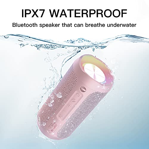 EDUPLINK Portable Bluetooth Speaker Waterproof IPX7 Wireless Speaker with 20W Louder Speakers Party Lights Sync The Music - The Gadget Collective