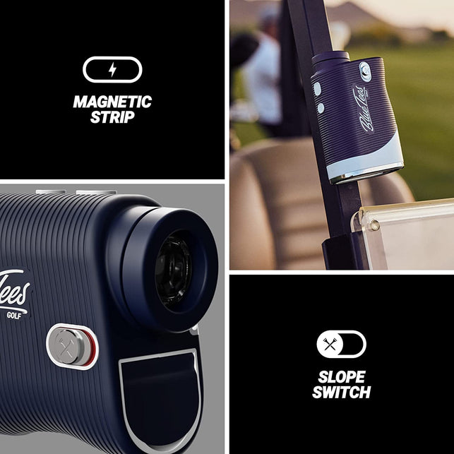 Blue Tees Golf - Series 3 Max with Laser Rangefinder with Slope Switch - 900 Yards Range, Slope Measurement, Magnetic Strip, Ambient Display, Flag Lock with Pulse Vibration, 7X Magnification