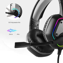 EKSA E1000 USB Gaming Headset for PC - Computer Headphones with Microphone/Mic Noise Cancelling, 7.1 Surround Sound Wired Headset&RGB Light - Gaming H - The Gadget Collective