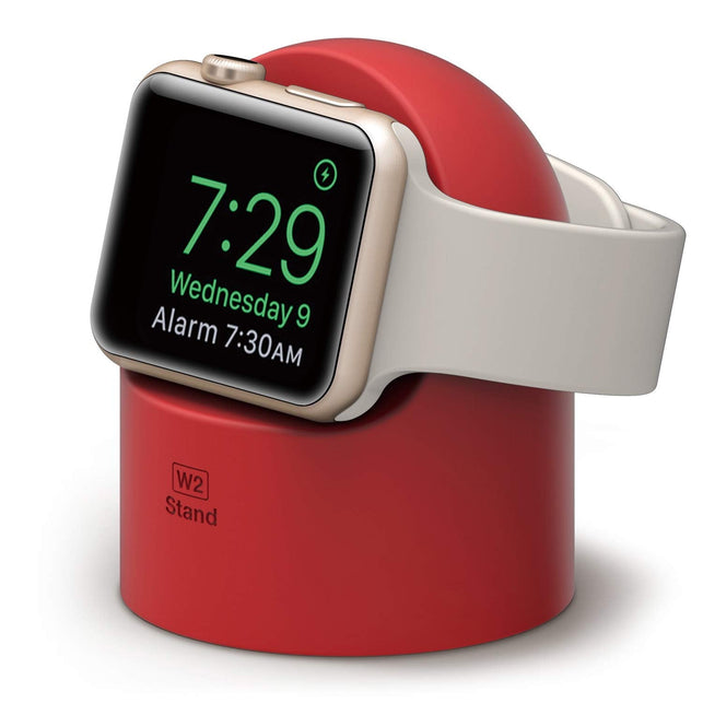 elago W2 Stand for Apple Watch Series 4 (2018) / Series 3 / Series 2 / Series 1 / 44mm / 42mm / 40mm / 38mm [Black] - [Nightstand Mode] - The Gadget Collective