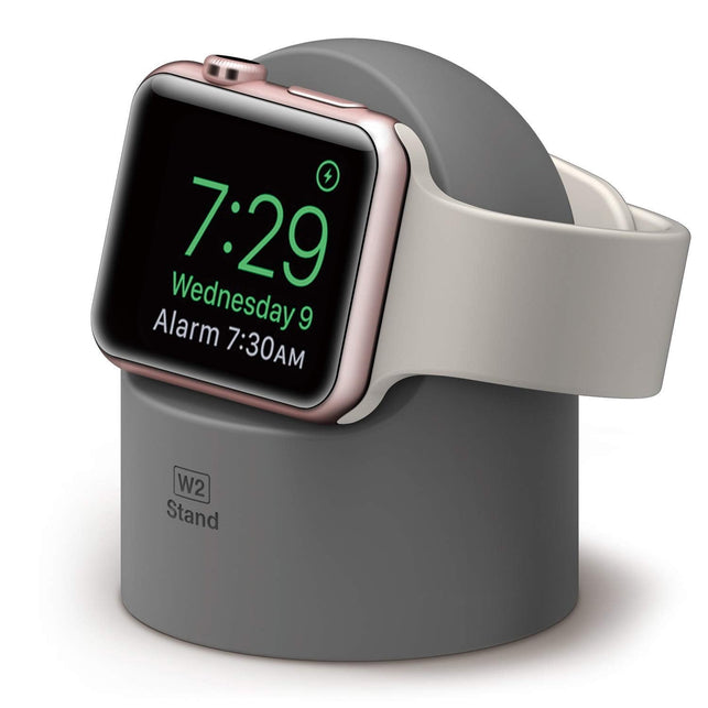 elago W2 Stand for Apple Watch Series 4 (2018) / Series 3 / Series 2 / Series 1 / 44mm / 42mm / 40mm / 38mm [Black] - [Nightstand Mode] - The Gadget Collective