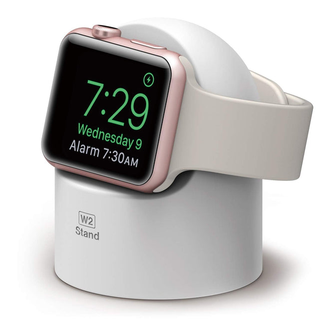 elago W2 Stand for Apple Watch Series 4 (2018) / Series 3 / Series 2 / Series 1 / 44mm / 42mm / 40mm / 38mm [Black] - [Nightstand Mode] - The Gadget Collective