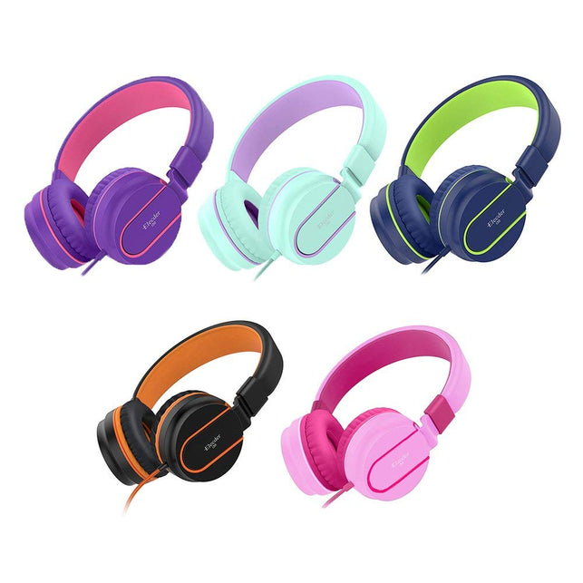 Elecder Kids Headphones with Microphone for for Children Toddler Girls Boys Teens Adults Foldable Adjustable Over Ear Headsets for iPad Cellphones Com - The Gadget Collective