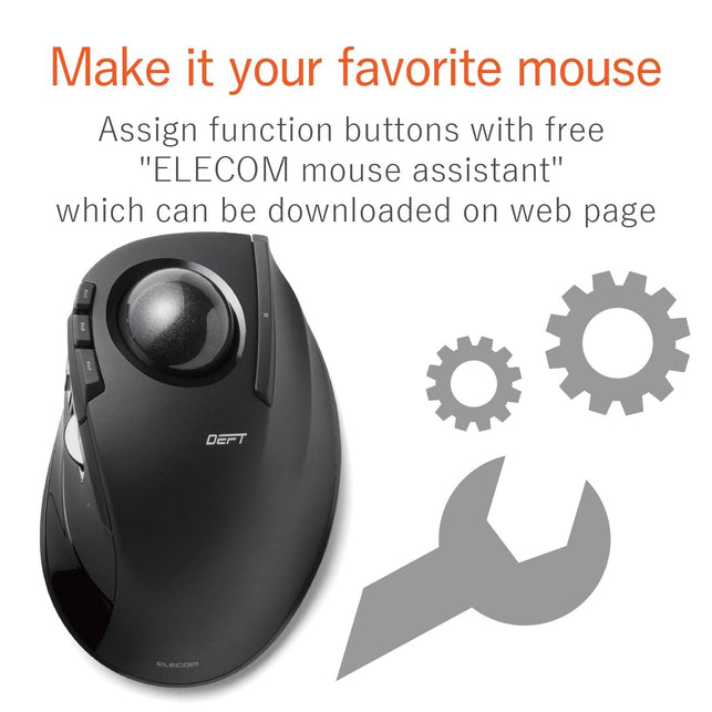 ELECOM M-DT2DRBK Wireless index finger Trackball mouse , EX-G series L size 2.4GHz 8 buttons - The Gadget Collective