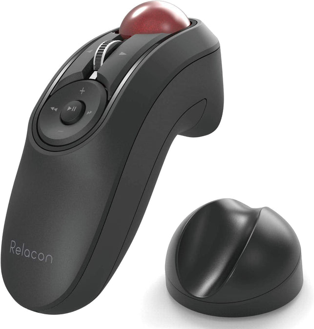 ELECOM Relacon Handheld Trackball Mouse, Thumb Control, Left Right Handed Mice, Bluetooth, 10-Button Function, Ergonomic Design, Optical Gaming Sensor, Smooth Red Ball, Windows11, Macos (M-RT1BRXBK) - The Gadget Collective