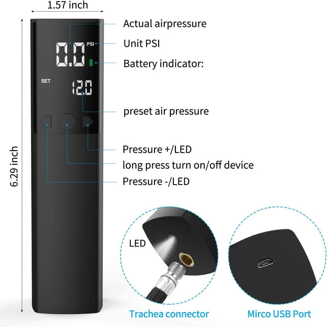 Electric Ball Pump, Smart Air Pump Portable Fast Ball Inflation with Precise Pressure Gauge and Digital LCD Display for Football Basketball Volleyball Football (2 Pin and 1 Spout) - The Gadget Collective