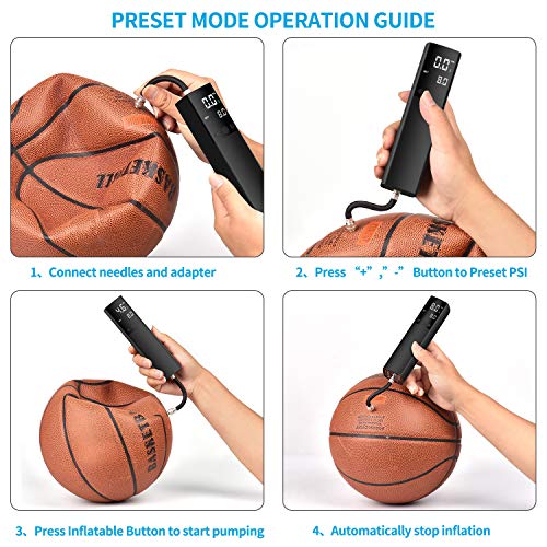 Electric Ball Pump,Smart Air Pump Portable Fast Ball Inflation with Accurate Pressure Gauge and Digital LCD Display for Football Basketball Volleyball - The Gadget Collective