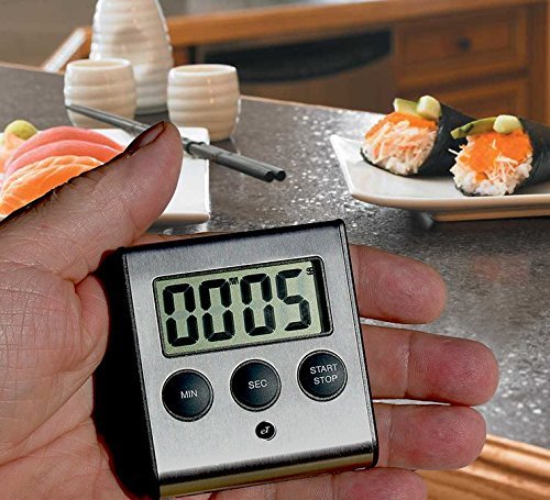 Elegant Digital Kitchen Timer, Stainless Steel Model eT-23, SUPER Strong Magnetic Back, Loud Alarm, Large Display, Auto Memory, Auto Shut-Off - The Gadget Collective