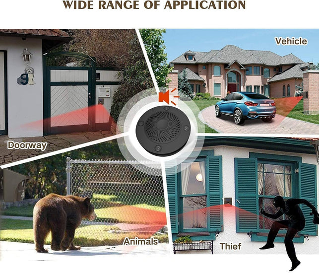 Emacros Long Range Solar Wireless Driveway Alarm Outdoor Weather Resistant Motion Sensor & Detector-Security Alert System-Monitor & Protect outside Property - The Gadget Collective