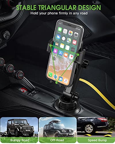 EOCAHO Cup Phone Holder for Car, EOCAHO Universal [No Shaking] Cup Holder Phone Mount with Expandable Base for Car Truck, Adjustable Cell Phone Holder Car,Compatible with iPhone Samsung All Phones - The Gadget Collective