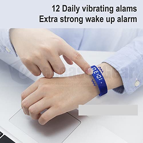 eSeasongear VB80 Vibrating Alarm Watch, Silent Vibration Shake Wake ADHD Medication Reminder (Black-Large) - The Gadget Collective