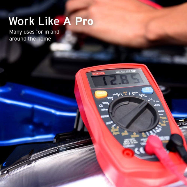 Etekcity MSR-R500 Digital Multimeter, Amp Volt Ohm Voltage Tester Meter with Diode and Continuity Test, Dual Fused for Anti-Burn, Red. - The Gadget Collective