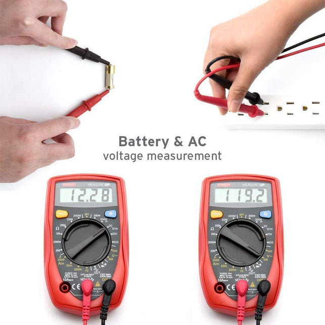 Etekcity MSR-R500 Digital Multimeter, Amp Volt Ohm Voltage Tester Meter with Diode and Continuity Test, Dual Fused for Anti-Burn, Red. - The Gadget Collective