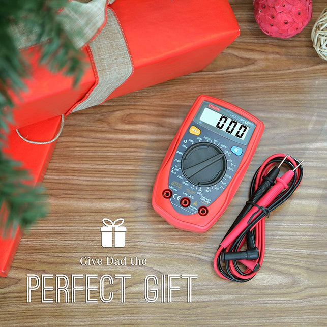 Etekcity MSR-R500 Digital Multimeter, Amp Volt Ohm Voltage Tester Meter with Diode and Continuity Test, Dual Fused for Anti-Burn, Red. - The Gadget Collective