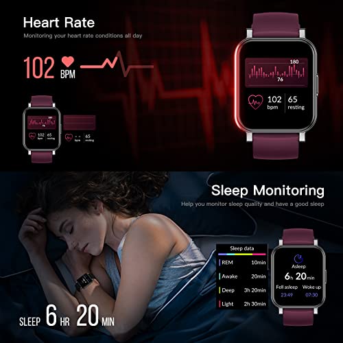 Eurans Smart Watch 41mm, Full Touchscreen Smartwatch, Fitness Tracker with Heart Rate Monitor & SpO2, IP68 Waterproof Pedometer Watch for Women Men Compatible with iOS & Android Phones - The Gadget Collective