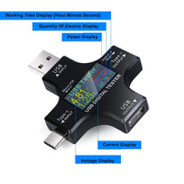 Eversame USB C Power Meter Testers, 2 in 1 Tester Color Screen LCD Digital Multimeter Voltage Current Voltmeter Amp Volt Ammeter Detector - The Gadget Collective