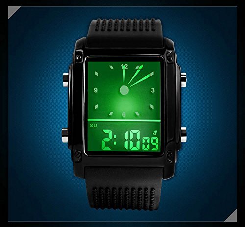 Fanmis Men's Rectangle Dial Sports Wrist Watch with Five Colors Optional LED Backlight - The Gadget Collective
