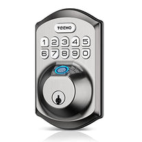 Fingerprint Door Lock - TEEHO TE002 Keyless Entry Door Lock with Keypad - Electronic Deadbolt Keyed Entry - Front Door Lock Sets - Combination Door Lock - Easy Installation - Satin Nickel - The Gadget Collective