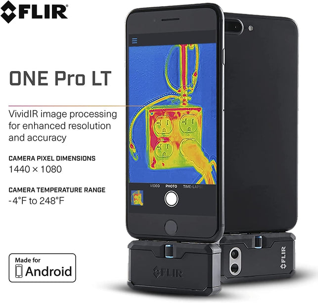 FLIR ONE Pro LT - Android (USB-C) - Pro-Grade Thermal Camera for Smartphones - with VividIR and MSX Image Enhancement Technology - The Gadget Collective