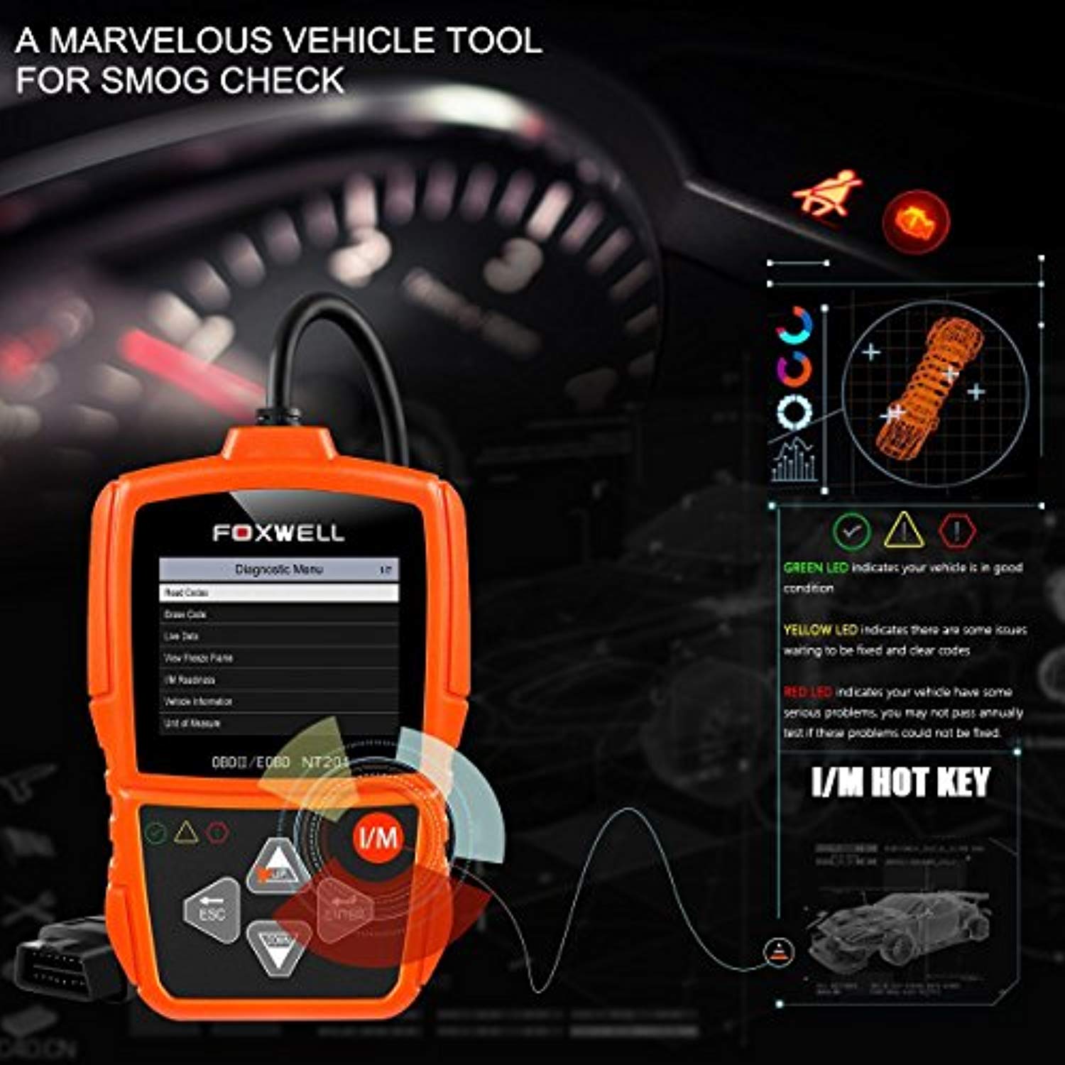 Foxwell NT201 OBD2 Scanner Auto Engine Fault Code Reader 