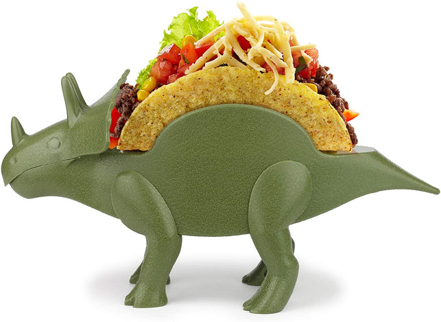 Funwares TriceraTaco Holder Ultimate Dinosaur Taco Stand, Holds 2, Green - The Gadget Collective