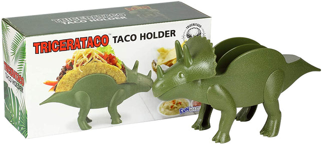 Funwares TriceraTaco Holder Ultimate Dinosaur Taco Stand, Holds 2, Green - The Gadget Collective