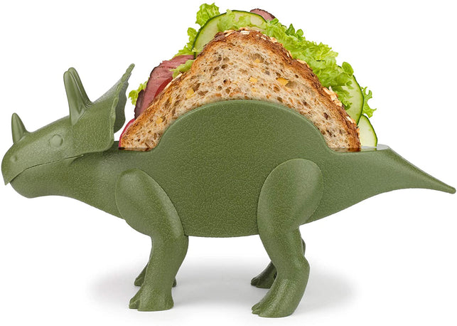 Funwares TriceraTaco Holder Ultimate Dinosaur Taco Stand, Holds 2, Green - The Gadget Collective