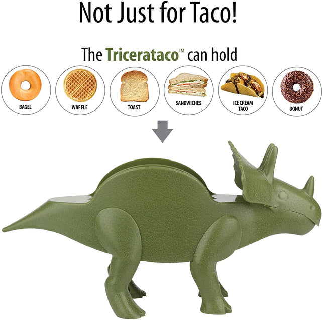 Funwares TriceraTaco Holder Ultimate Dinosaur Taco Stand, Holds 2, Green - The Gadget Collective