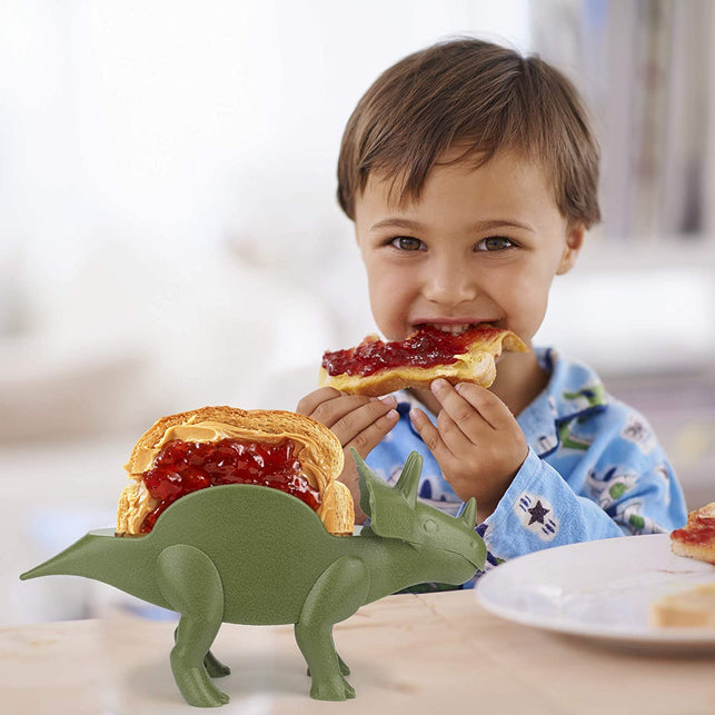 Funwares TriceraTaco Holder Ultimate Dinosaur Taco Stand, Holds 2, Green - The Gadget Collective