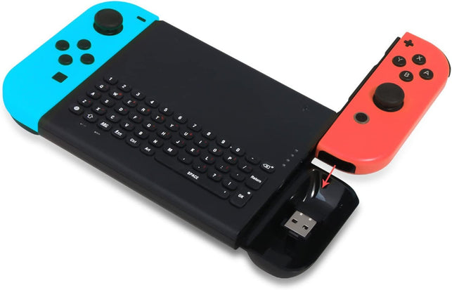 FYOUNG Wireless Keyboard Compatible with Nintendo Switch/Switch OLED, Wireless Gamepad Chatpad Message Keyboard for Switch, 2.4G USB Rechargable Handheld Remote Control Keyboard with a 2.4G Receiver - The Gadget Collective