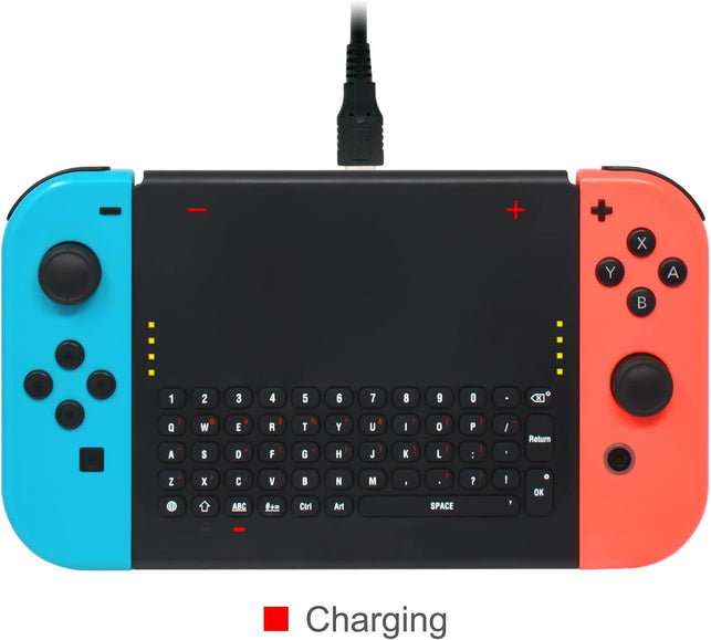 FYOUNG Wireless Keyboard Compatible with Nintendo Switch/Switch OLED, Wireless Gamepad Chatpad Message Keyboard for Switch, 2.4G USB Rechargable Handheld Remote Control Keyboard with a 2.4G Receiver - The Gadget Collective