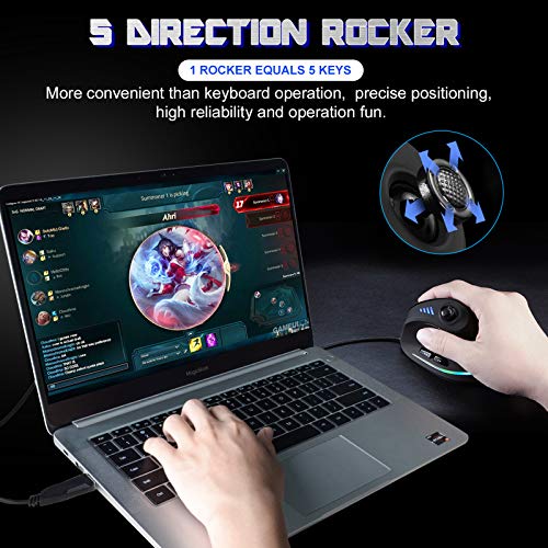 Gaming Mouse with 5 D Rocker, TRELC Ergonomic Mouse with 10000 DPI/11 Programmable Buttons, RGB Vertical Gaming Mice Wired for PC/Laptop/E-Sports/Game - The Gadget Collective