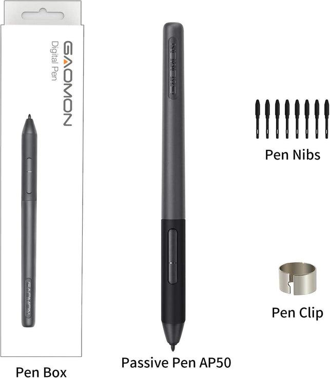 GAOMON Artpaint AP50 Battery-Free Stylus with 8192 Levels Pen Pressure Only for PD1161/PD1561 /PD156 Pro Pen Display - The Gadget Collective