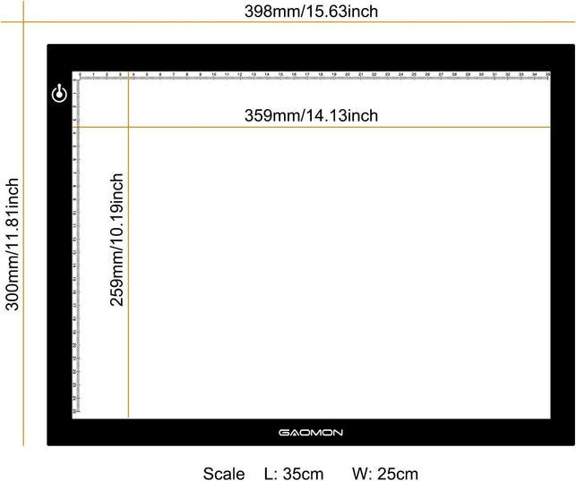 GAOMON B4 Size LED Light Box 5MM Ultrathin Light Pad USB Art Tracing Board for Sketch and Copy - GB4 - The Gadget Collective