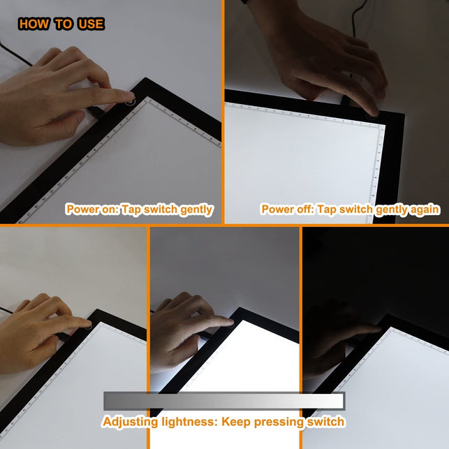 GAOMON B4 Size LED Light Box 5MM Ultrathin Light Pad USB Art Tracing Board for Sketch and Copy - GB4 - The Gadget Collective