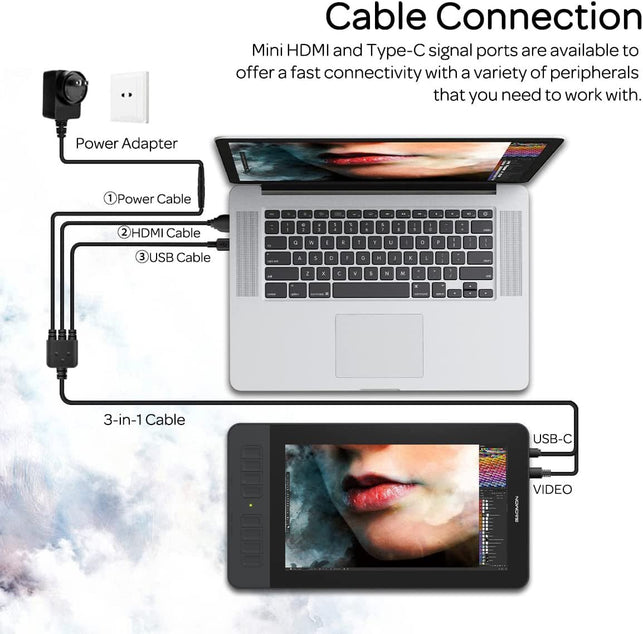 GAOMON PD1161 11.6 Inches HD IPS Tilt Support Graphics Drawing Pen Display Tablet with 8 Shortcuts and 8192 Levels Battery-Free AP50 Stylus - The Gadget Collective