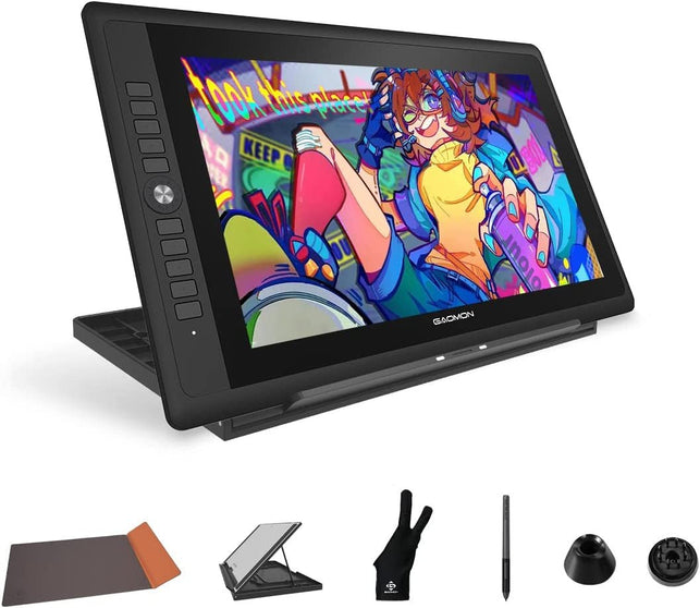 GAOMON PD156 PRO Drawing Tablet with Screen 120% Srgb Full-Laminated Pen Display with 8192 Pen Pressure Battery-Free Stylus and 10 Hotkeys & Dial Key for Anime, Sketch, Digital Art, Graphic Design - The Gadget Collective