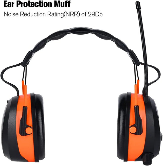 GARDTECH Radio Ear Muffs with Bluetooth, Industry Wireless Safety Hearing Protection Earmuffs, Lawn Mowing Headphones - The Gadget Collective
