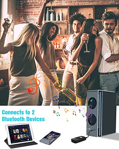 Golvery Upgraded Bluetooth 5.2 Receiver for Speaker, Wireless Audio Adapter for Home Audio Car Stereo with 3.5mm RCA Jack, 20 Hours Playtime, Dual Connection to 2 Phones, Easy Control ON/Off Slider - The Gadget Collective