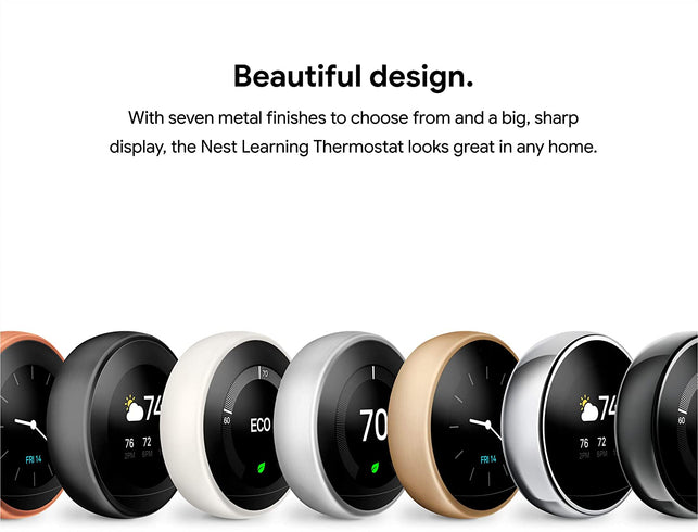 Google Nest (T3007ES) 3rd Gen Learning Thermostat Temperature Control BLACK Works with Alexa - The Gadget Collective