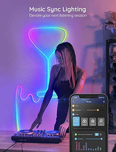 Govee Neon Rope Light, RGBIC Rope Lights with Music Sync, DIY Lighting Mode, Works with Alexa, Google Assistant, 3m LED neon Lights for Bedroom, Living Room, Gaming Decor (Not Support 5G WiFi) - The Gadget Collective