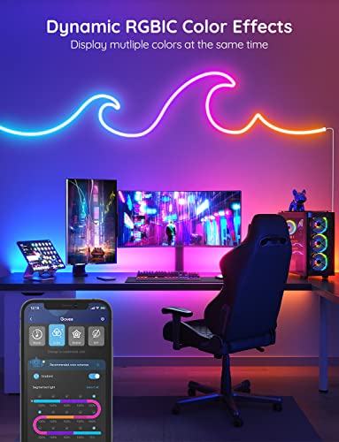 Govee Neon Rope Light, RGBIC Rope Lights with Music Sync, DIY Lighting Mode, Works with Alexa, Google Assistant, 3m LED neon Lights for Bedroom, Living Room, Gaming Decor (Not Support 5G WiFi) - The Gadget Collective