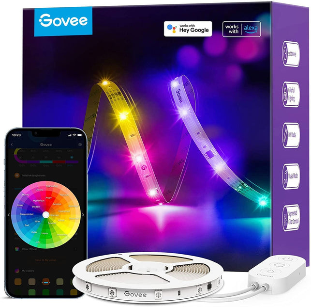 Govee RGBIC LED Light 5M, Alexa and Google Assistant Compatiable With, Smart Wifi APP Control Music Sync 5M LED Lights for Bedroom, Party, Gaming Room - The Gadget Collective