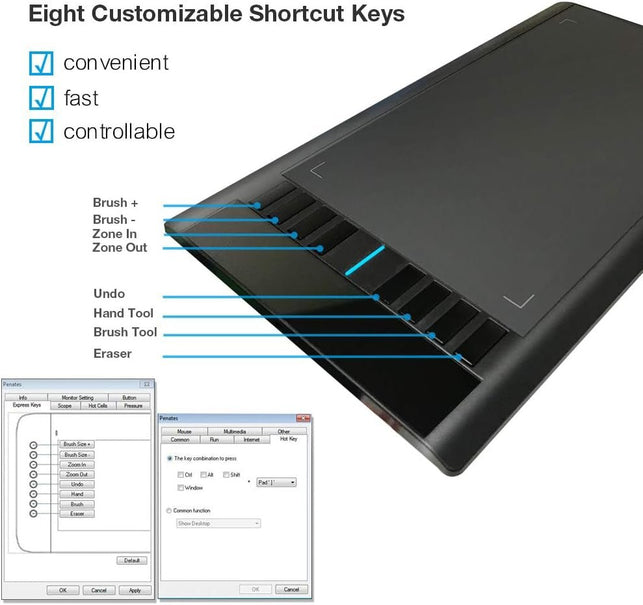 Graphics Drawing Tablets, UGEE M708 10 X 6 Inch Large Active Area Drawing Tablet with 8 Hot Keys 8192 Levels Pen Graphic Tablets for Computer Digital Art Creation Sketch for Windows Mac Os and Linux - The Gadget Collective