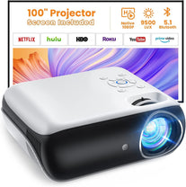 HAPPRUN Projector, Native 1080P Bluetooth Projector with 100''Screen, 9500L Portable Outdoor Movie Projector Compatible with Smartphone, Hdmi,Usb,Av,Fire Stick, PS5 - The Gadget Collective
