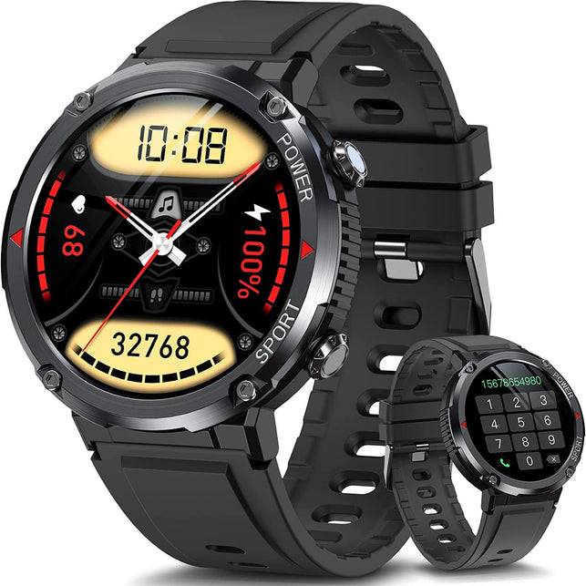 HOFIT Military Smart Watches for Men(Answer/Dial Calls), Sport Watches, Fitness Watch with 1.6 in HD Touch Screen, Call, Pedometers, Smartwatch Gifts for Him - The Gadget Collective
