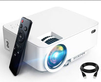 Hompow Mini Projector 5500L Movie Projector, Smartphone Portable Video Projector 1080P Supported and 176