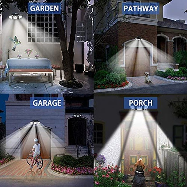 HOORAY Solar Lights Outdoor - 800Lumens 74 LED Wireless Motion Sensor Light,3 Adjustable Heads,270°Wide Angle Illumination,Ip65 Waterproof, Security LED Flood Light for Porch Garden Patio Driveway Pathway - The Gadget Collective