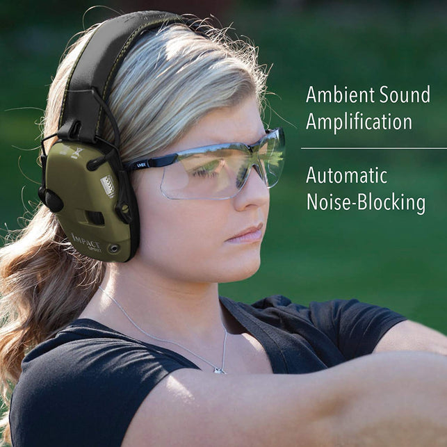 Howard Leight by Honeywell Impact Sport Sound Amplification Electronic Shooting Earmuff, Classic Green (R-01526) - The Gadget Collective