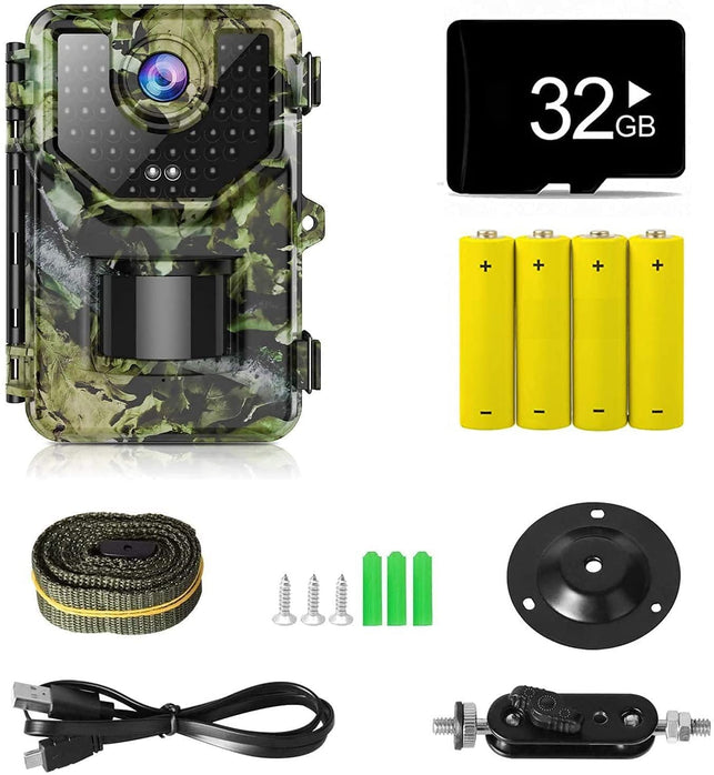 1520P 20MP Trail Camera, Hunting Camera with 120°Wide-Angle Motion Latest Sensor View 0.2s Trigger Time Trail Game Camera with 940nm No Glow and IP66